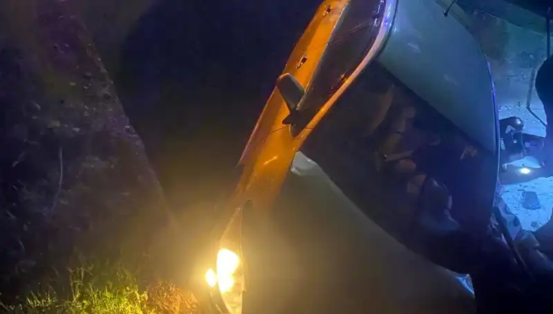 Adana'da Korkunç Kaza: Otomobil Şarampole Devrildi, İki Yaralı