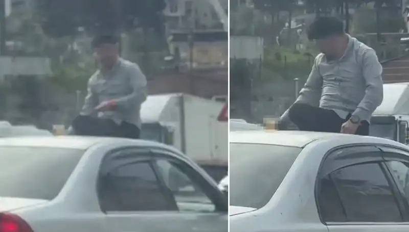 Trafikte Görülen Şaşırtıcı Olay: Otomobil Üzerinde Alem Yapıldı!